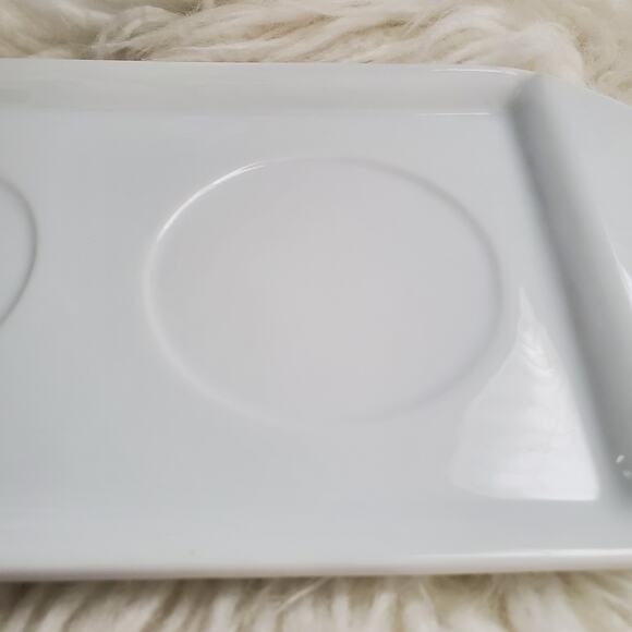 Fitz & Floyd Everyday White Modern Porcelain Trio Rectangular Serving Tray - Picture 3 of 6